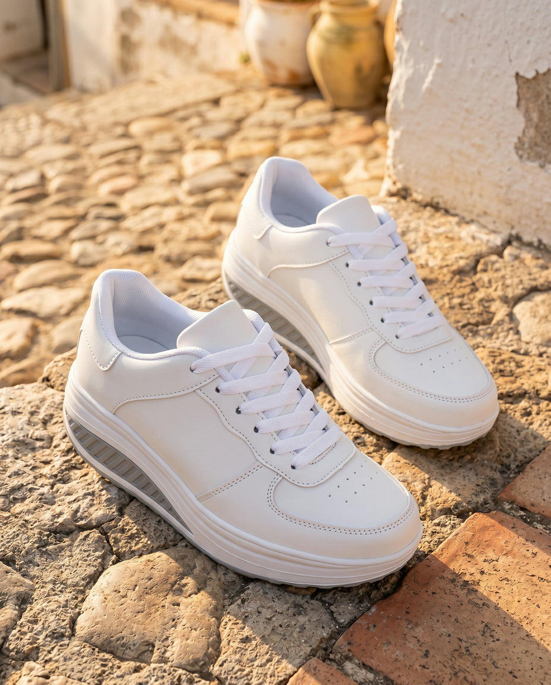 Rachel | Women's Glamorous Cushioned Lace-Up Sneakers