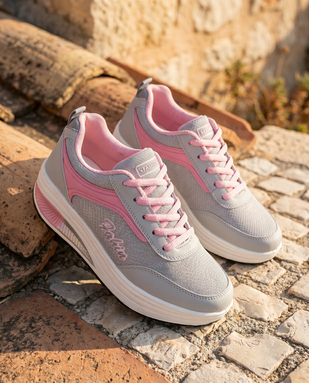 Rachel | Women's Glamorous Cushioned Lace-Up Sneakers