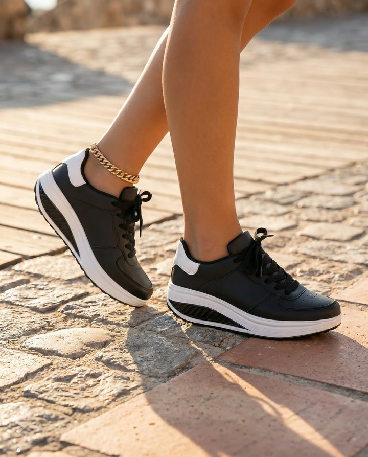 Rachel | Women's Glamorous Cushioned Lace-Up Sneakers