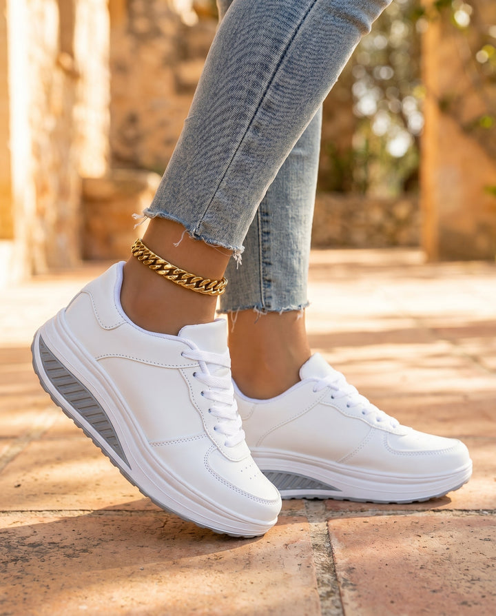 Rachel | Women's Glamorous Cushioned Lace-Up Sneakers