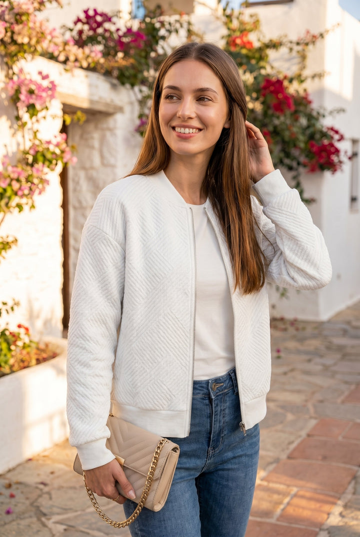 Women's Stylish Lightweight Bomber Jacket for Year-Round Comfort