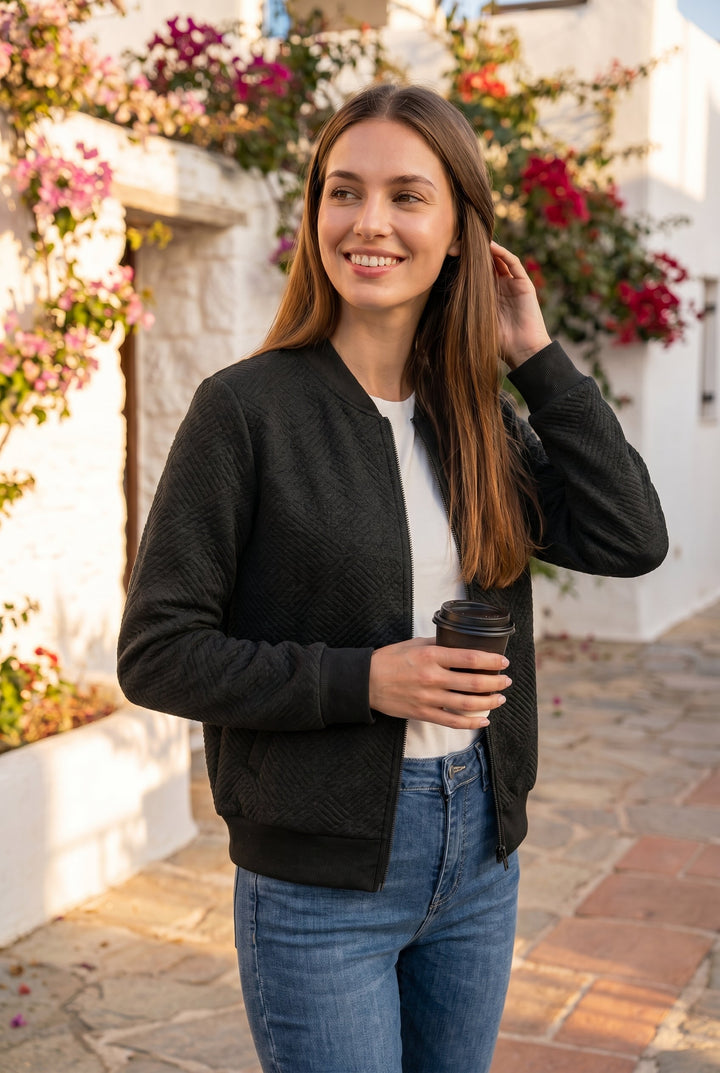 Women's Stylish Lightweight Bomber Jacket for Year-Round Comfort