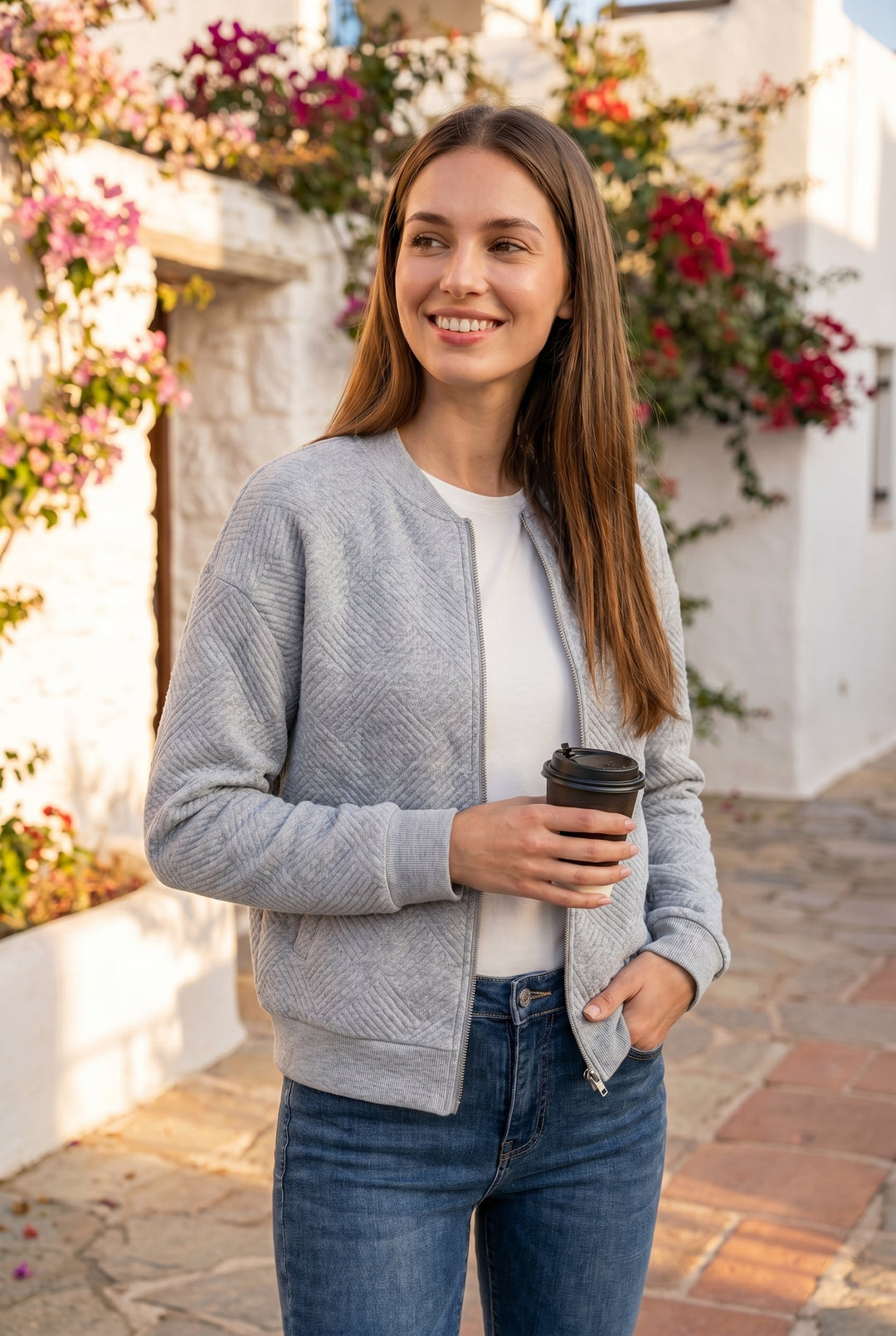 Women's Stylish Lightweight Bomber Jacket for Year-Round Comfort