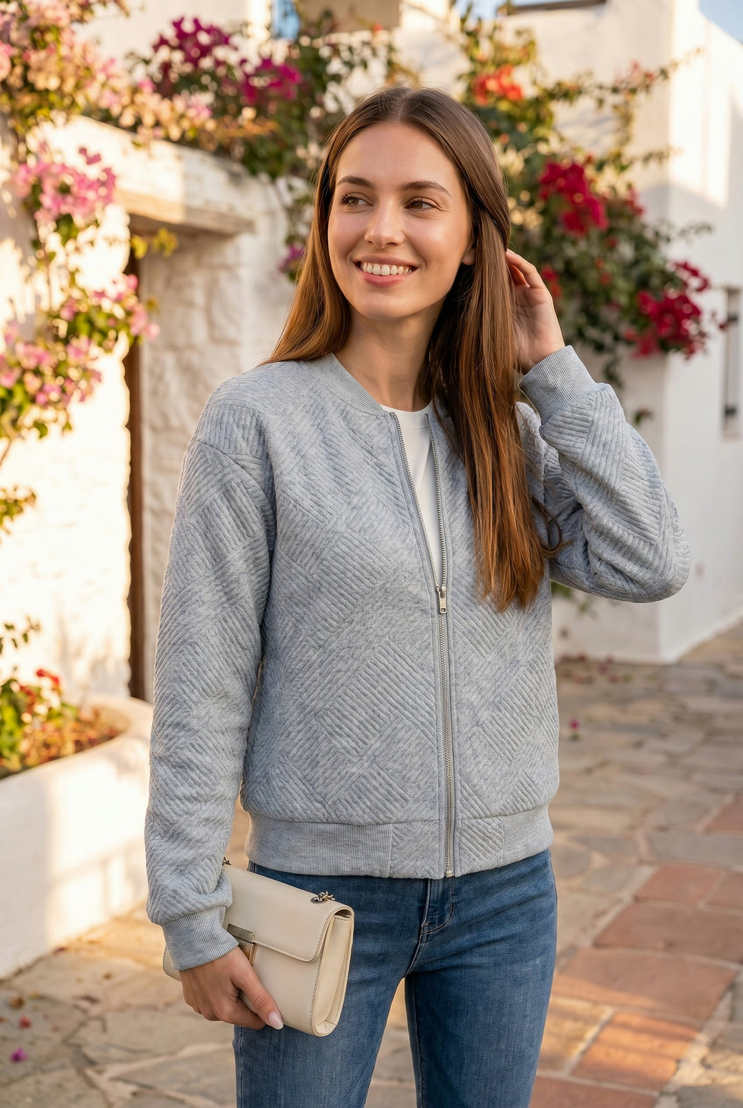 Women's Stylish Lightweight Bomber Jacket for Year-Round Comfort