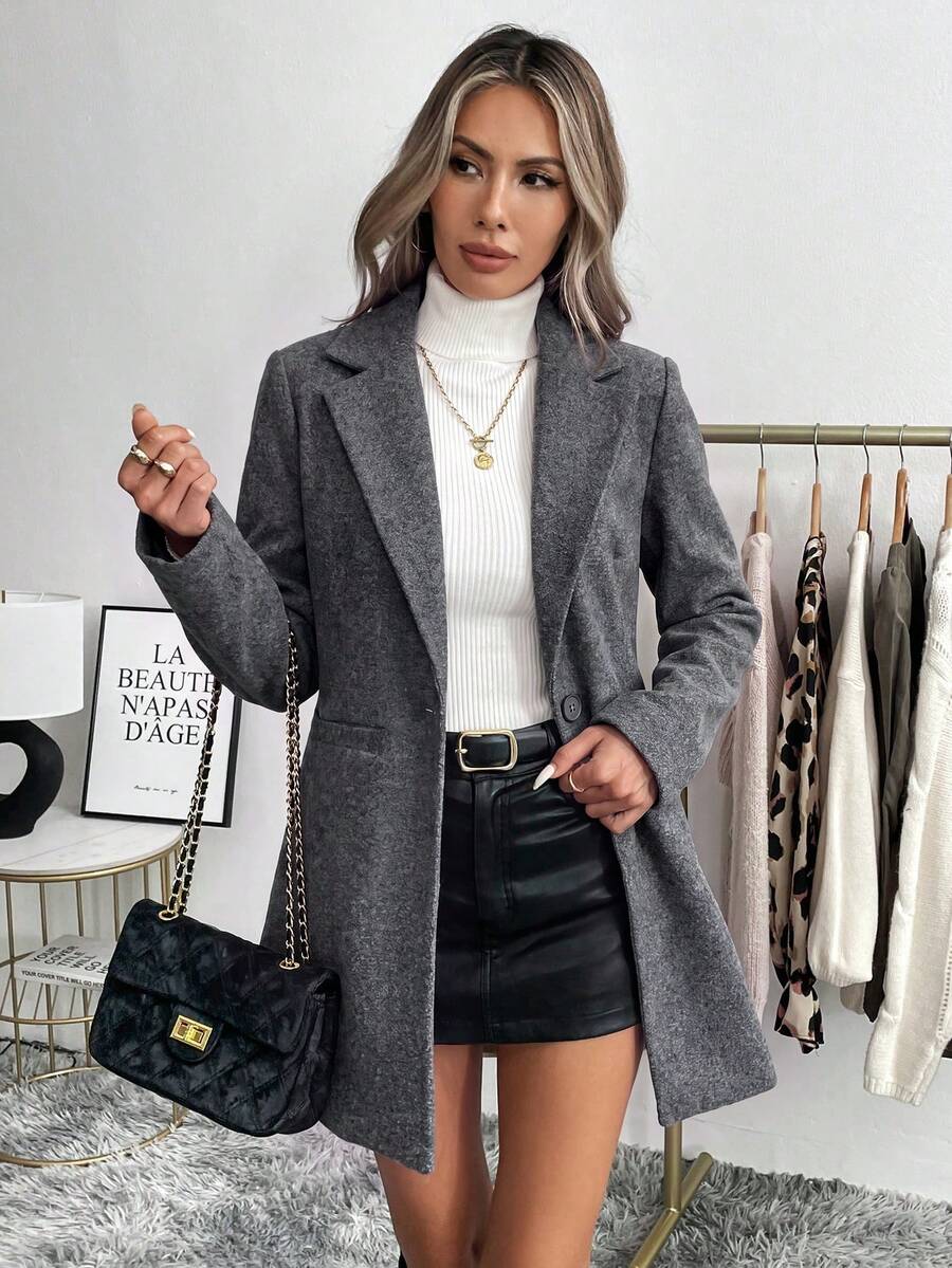 Women's Oversized Lapel Collar Blazer for Professional Wear