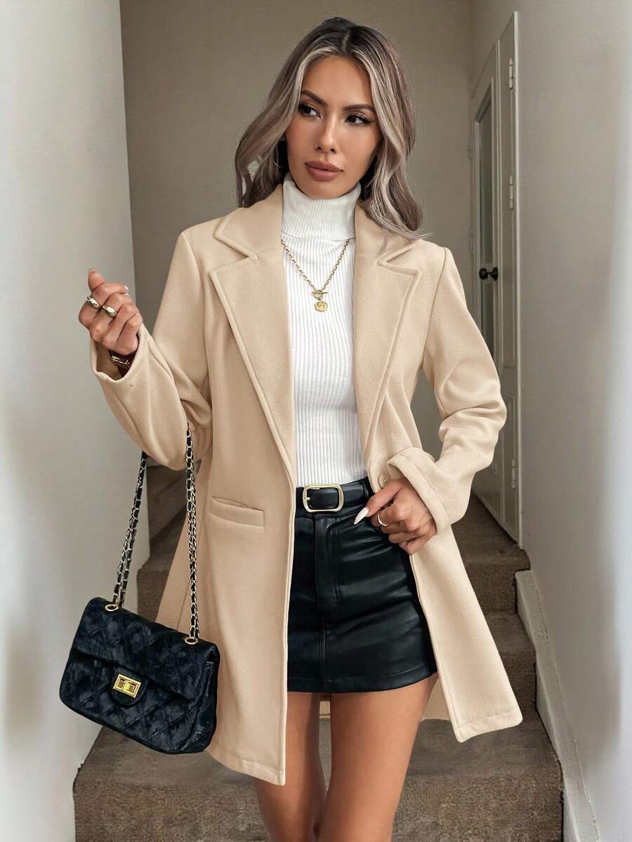 Women's Oversized Lapel Collar Blazer for Professional Wear