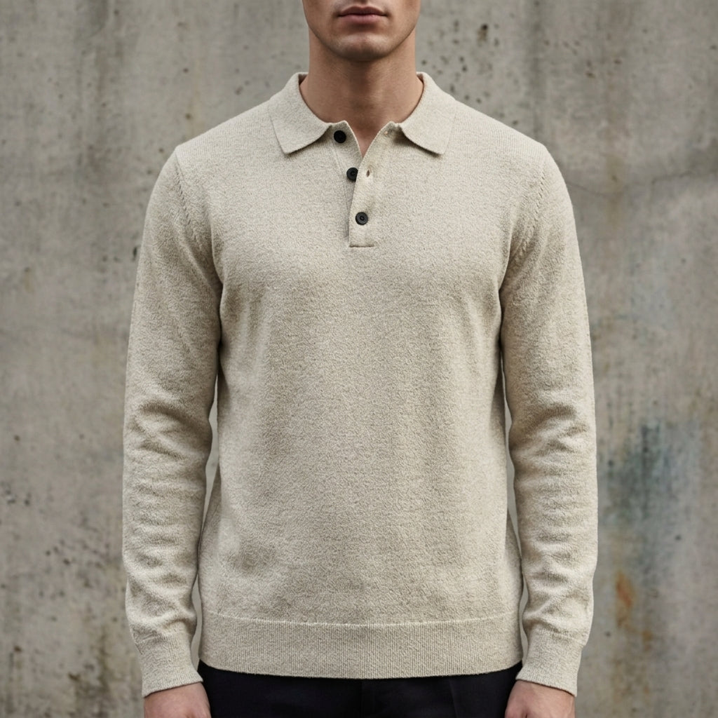 Men's Knit Polo Sweater