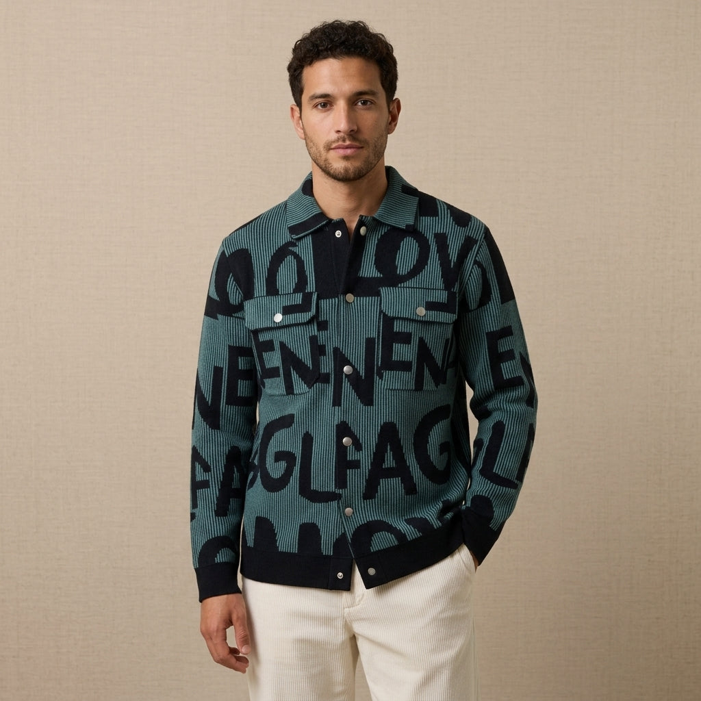Men's Knitted Harrington Style Jacket