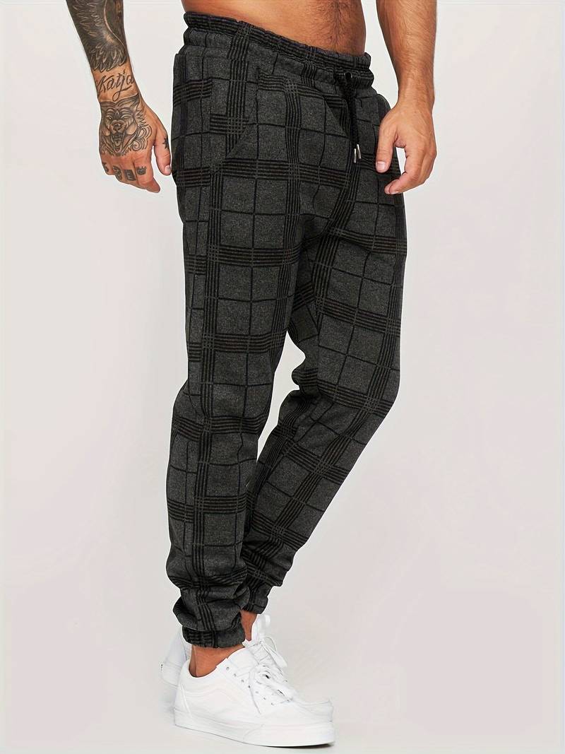 Men's Checkered Slim Fit Joggers