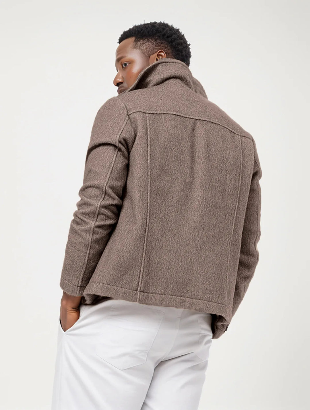 Men's Classic Wool Jacket with Breast Pockets for Stylish Comfort