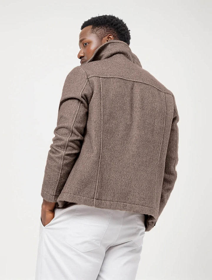 Men's Classic Wool Jacket with Breast Pockets for Stylish Comfort