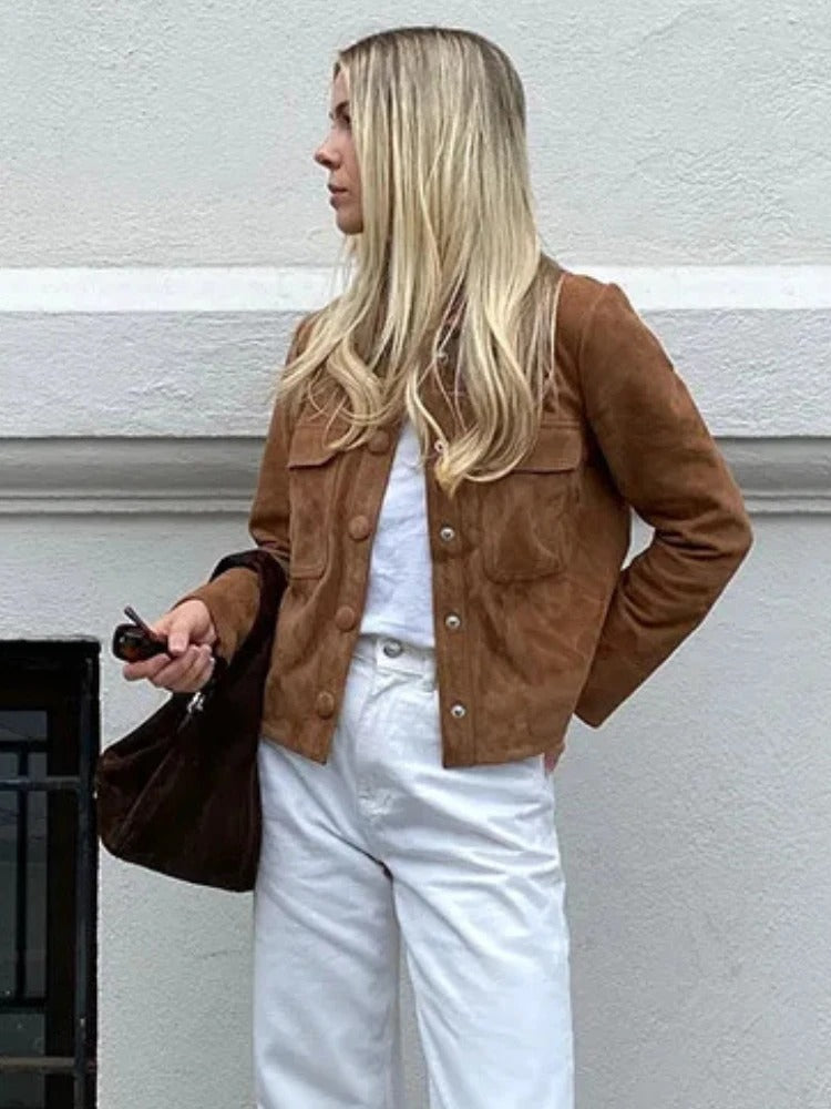 Women's Stylish Suede Jacket for Trendy Fashion Looks