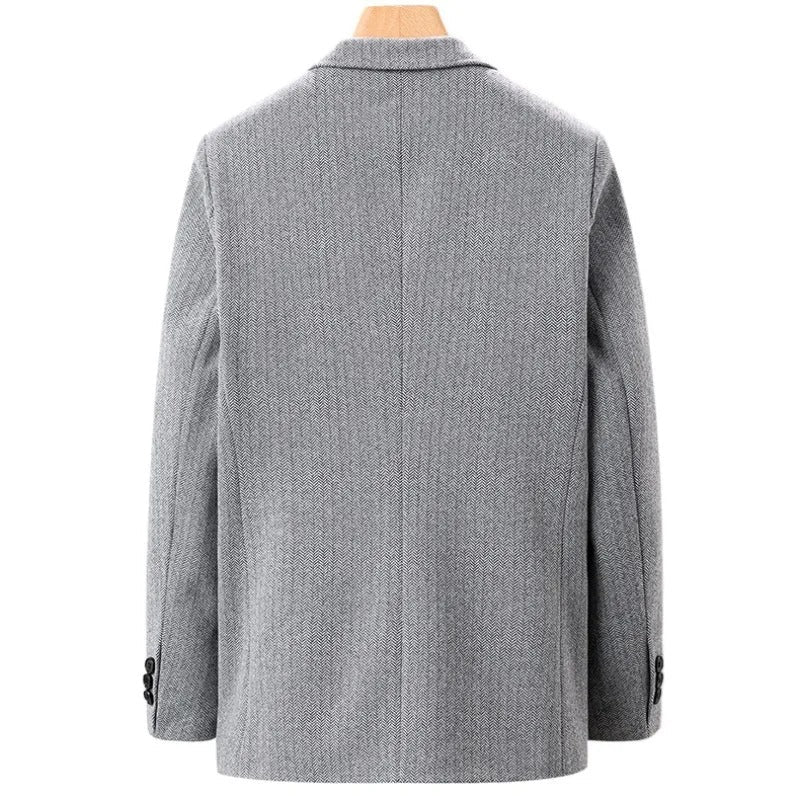 Men's Elegant Herringbone Pattern Jacket