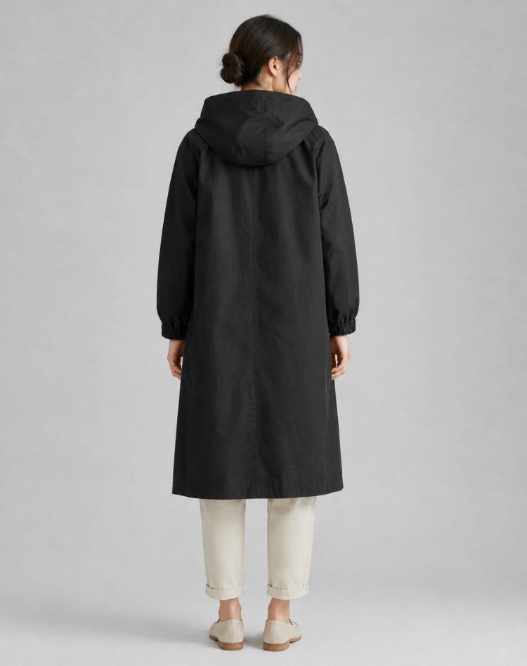 Women's Lightweight Hooded Trench Coat for Everyday Wear
