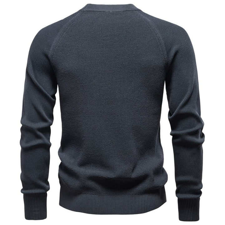 Men's Waffle Knit Crewneck Sweater for Cozy Style
