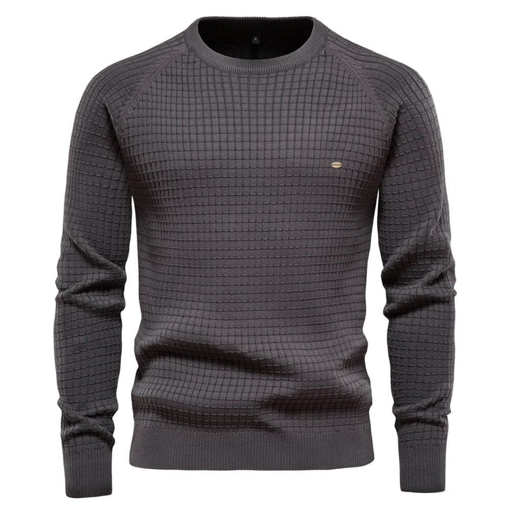 Men's Classic Grid Crew Neck Sweater