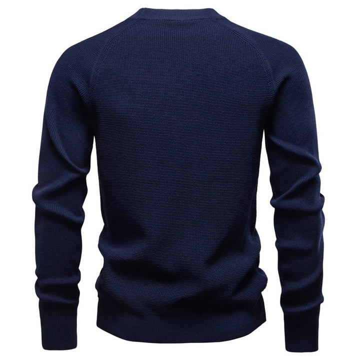 Men's Waffle Knit Crewneck Sweater for Cozy Style
