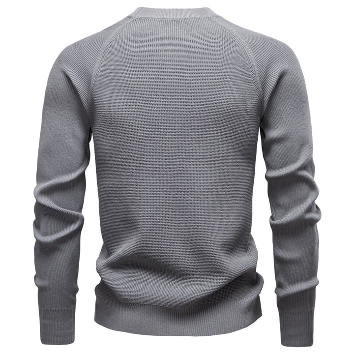 Men's Waffle Knit Crewneck Sweater for Cozy Style