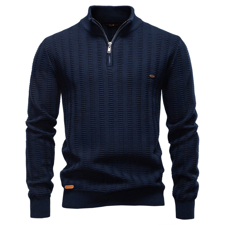 Men's Textured Half-Zip Knit Pullover Sweater