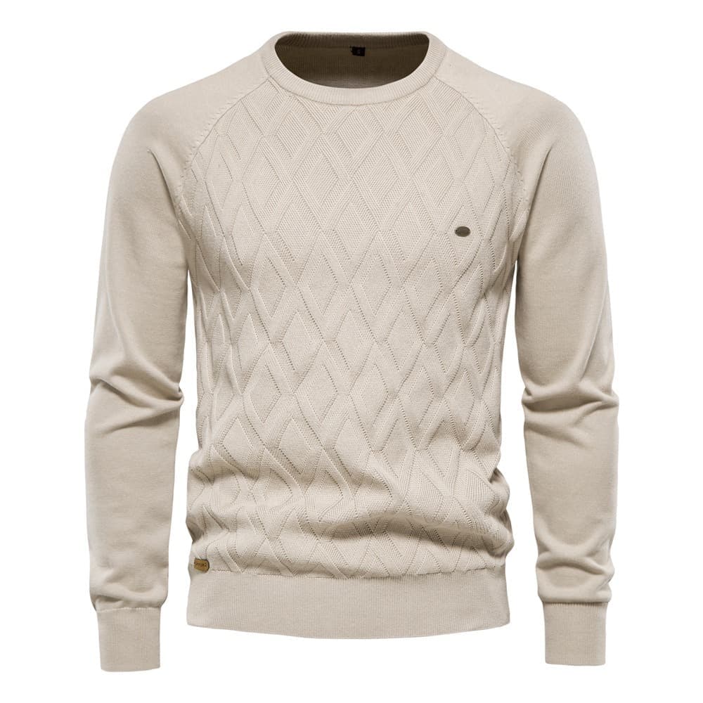 Men's Diamond Knit Crew Sweater