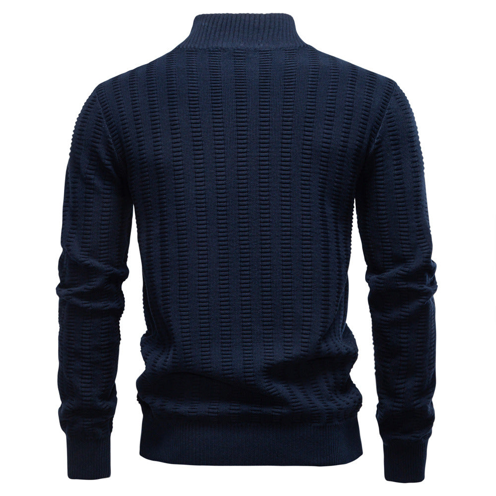 Men's Textured Half-Zip Knit Pullover Sweater
