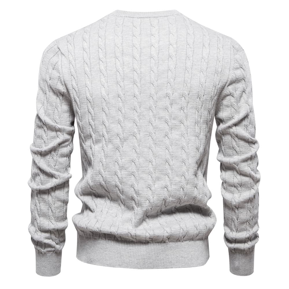 Men's Cable Knit Giraffe Pattern Sweater