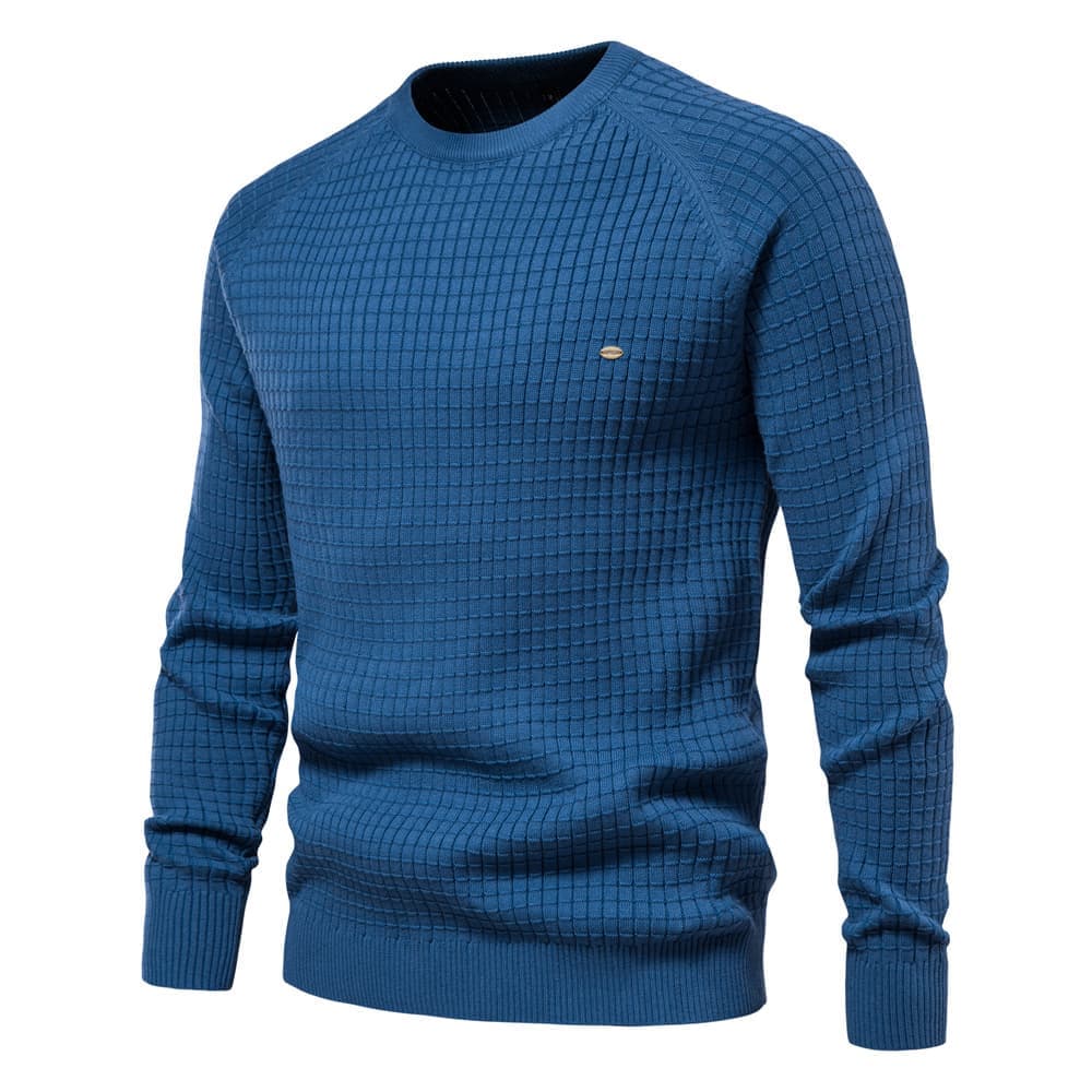 Men's Classic Grid Crew Neck Sweater