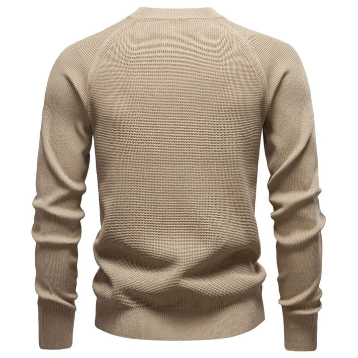 Men's Waffle Knit Crewneck Sweater for Cozy Style