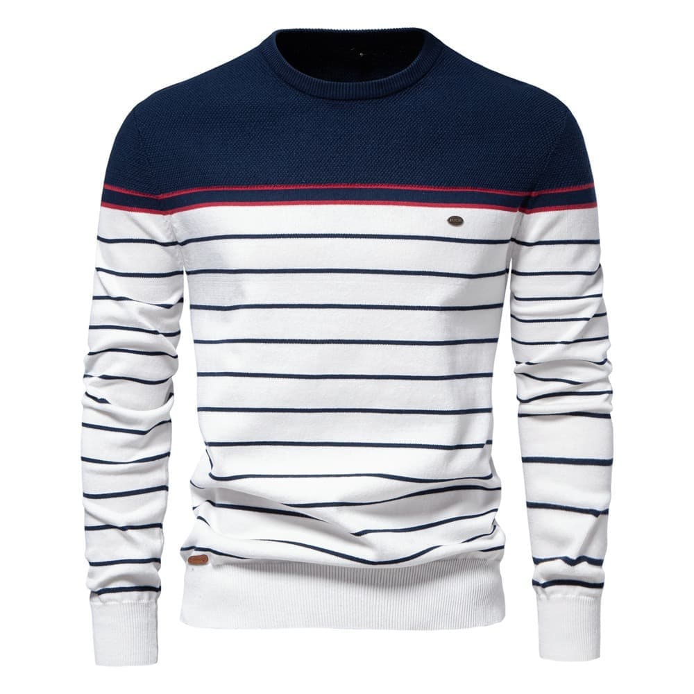 Men's Classic Striped Crew Neck Sweater