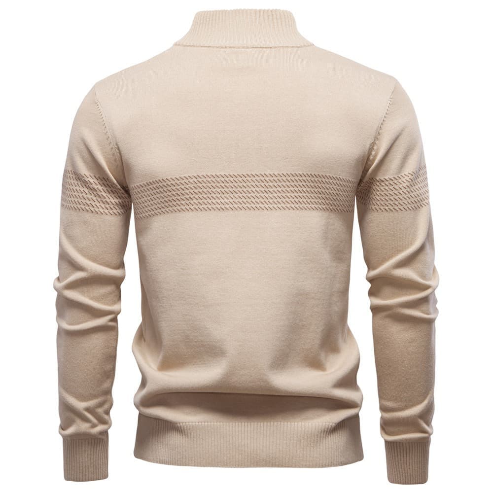 Men's Striped Half-Zip Knit Sweater