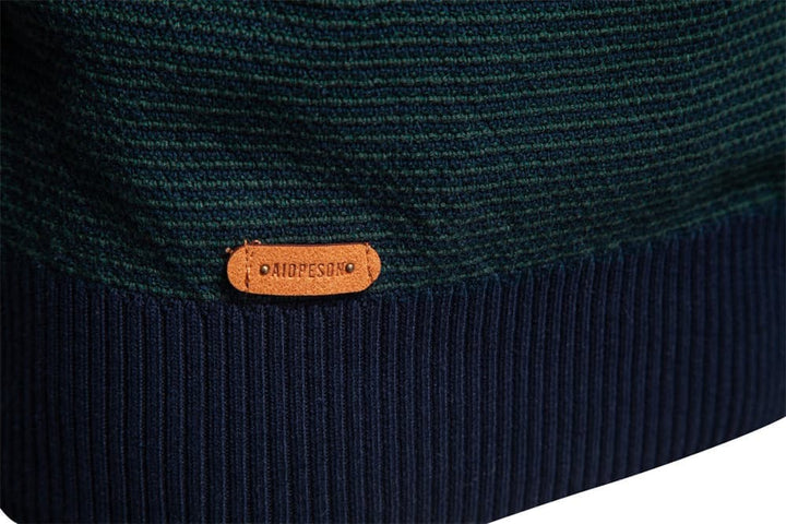 Men's Half-Zip Collar Cotton Pullover Sweater