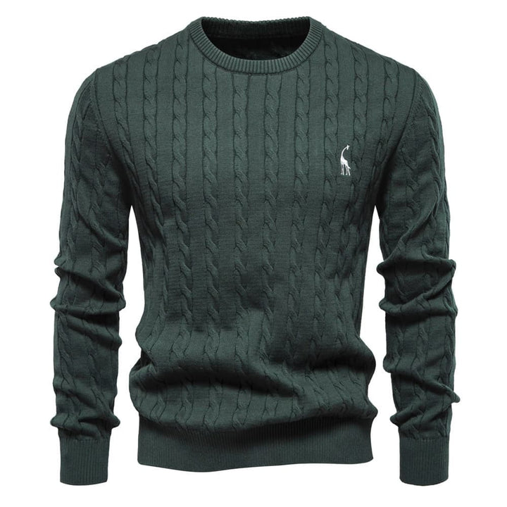 Men's Cable Knit Giraffe Pattern Sweater
