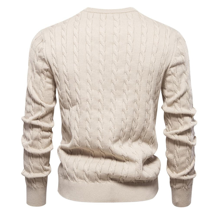 Men's Cable Knit Giraffe Pattern Sweater