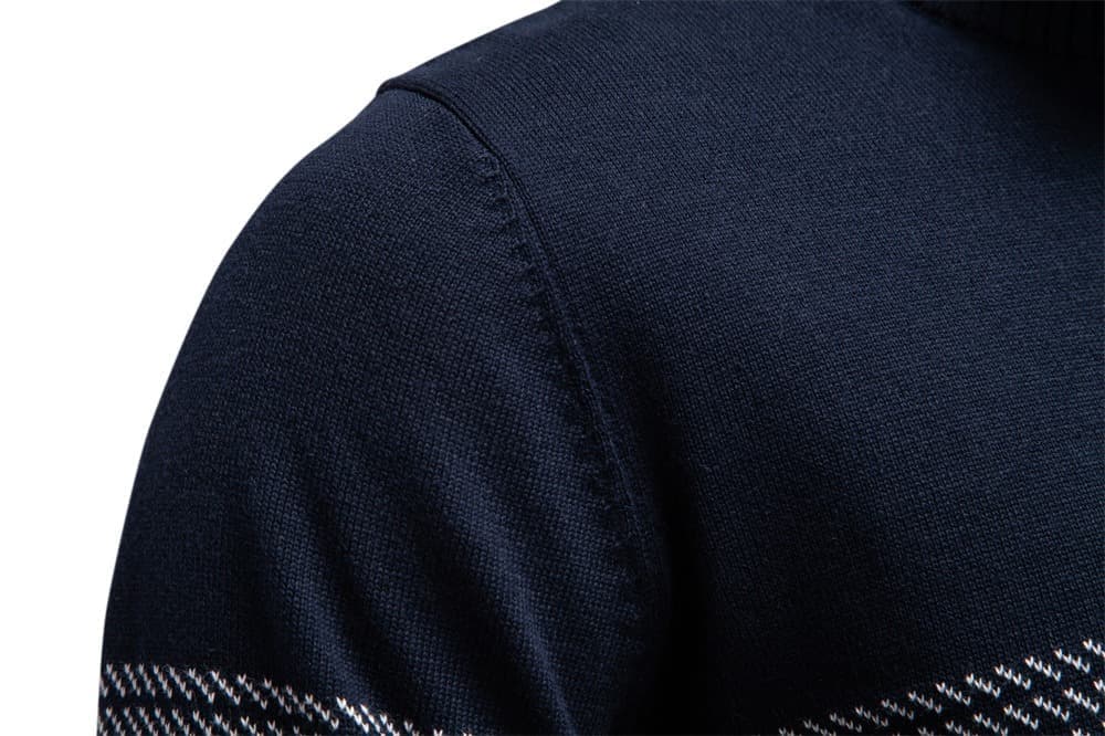 Men's Striped Half-Zip Knit Sweater