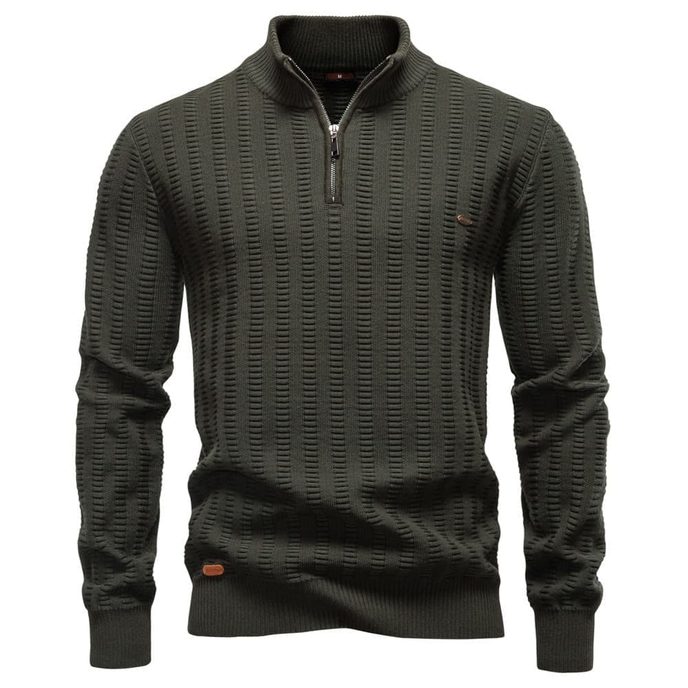 Men's Textured Half-Zip Knit Pullover Sweater