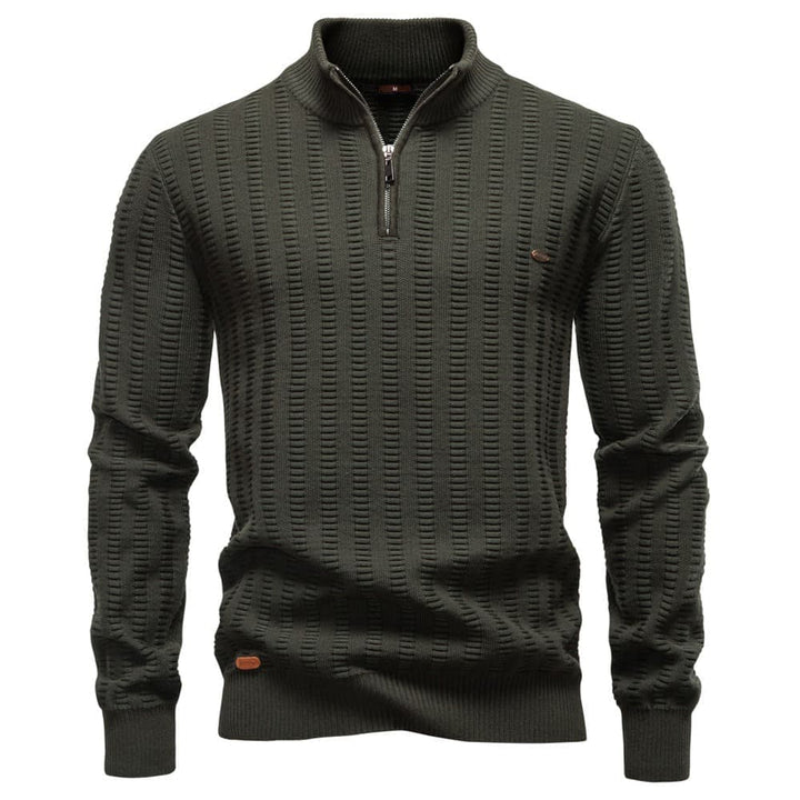 Men's Textured Half-Zip Knit Pullover Sweater