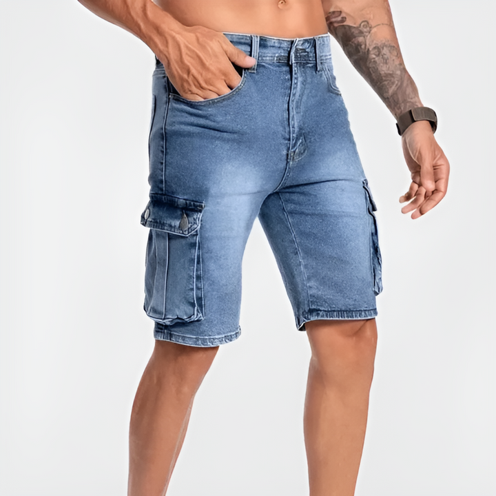 Men's Casual Denim Cargo Shorts