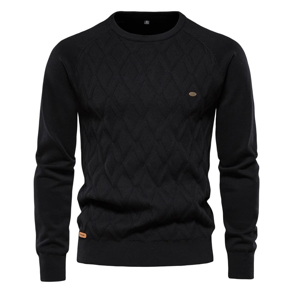 Men's Diamond Knit Crew Sweater