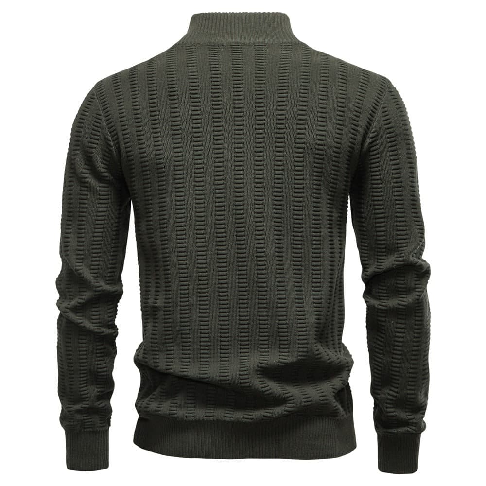 Men's Textured Half-Zip Knit Pullover Sweater