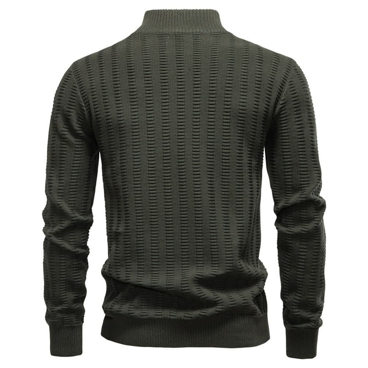 Men's Textured Half-Zip Knit Pullover Sweater