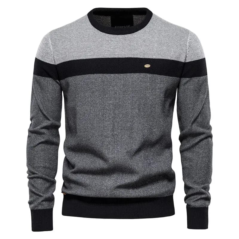 Men's Colorblock Long Sleeve Pullover Sweater
