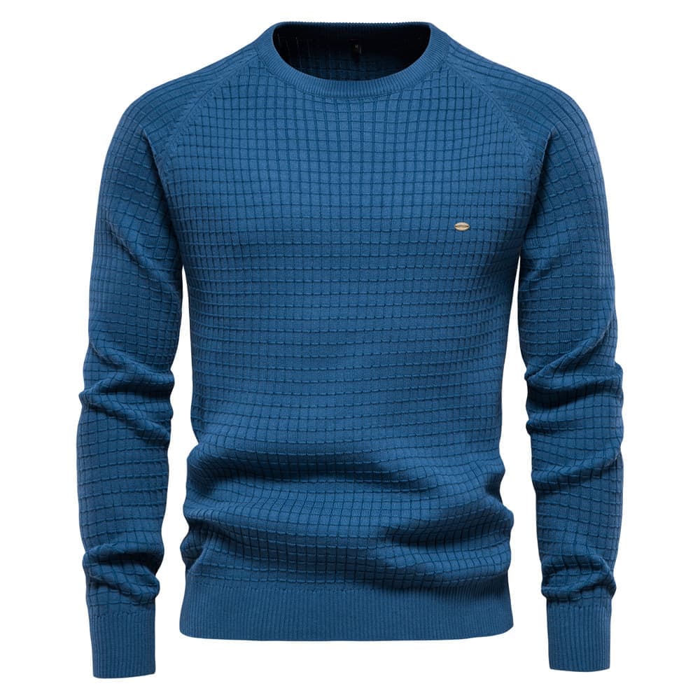 Men's Classic Grid Crew Neck Sweater