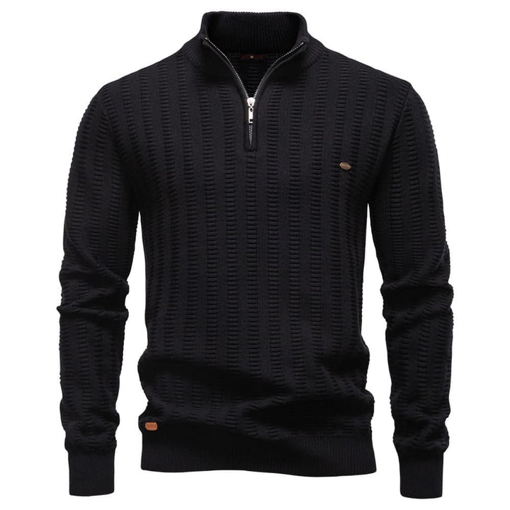 Men's Textured Half-Zip Knit Pullover Sweater