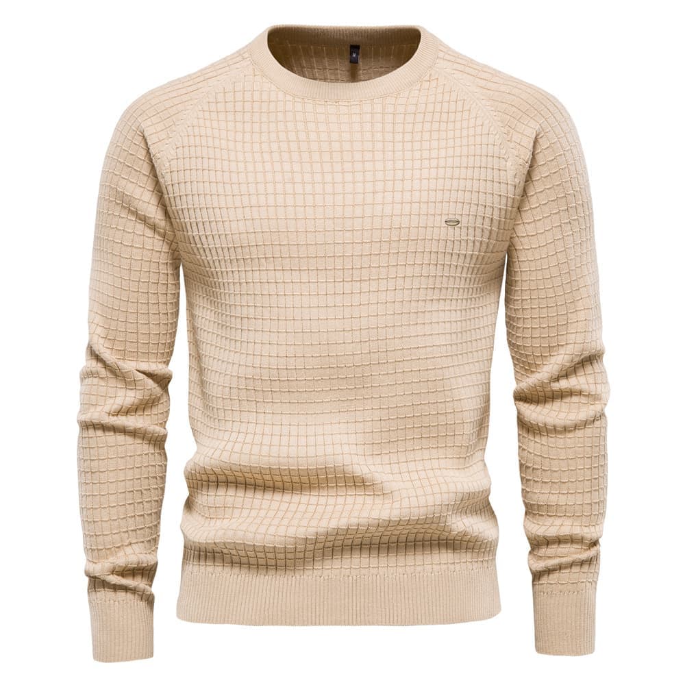 Men's Classic Grid Crew Neck Sweater