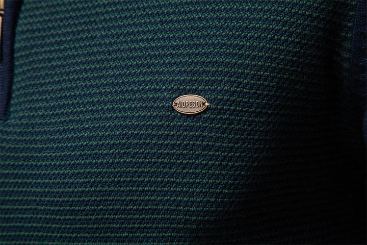 Men's Half-Zip Collar Cotton Pullover Sweater