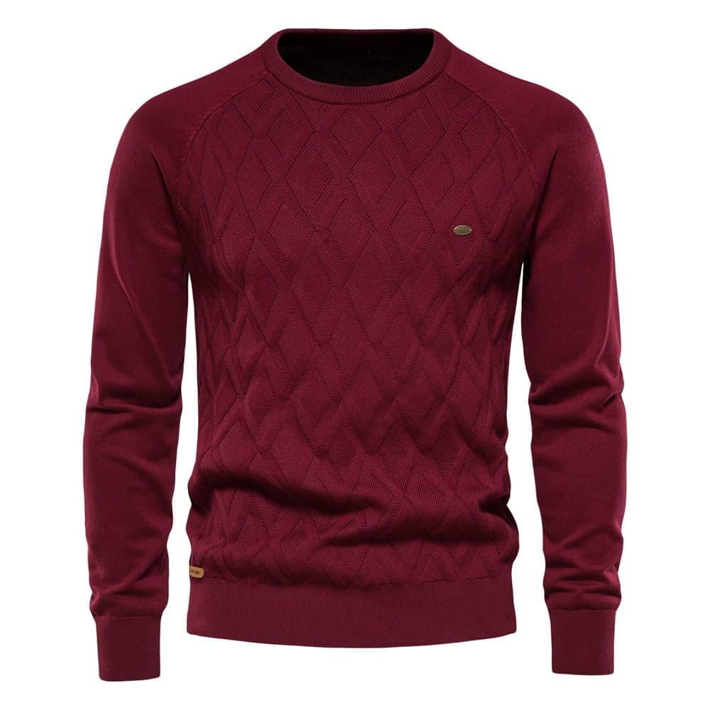 Men's Diamond Knit Crew Sweater