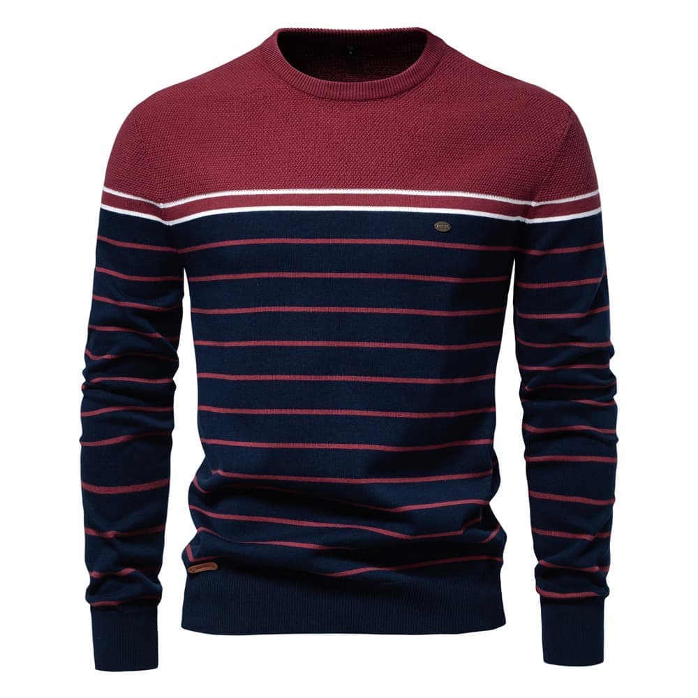 Men's Classic Striped Crew Neck Sweater