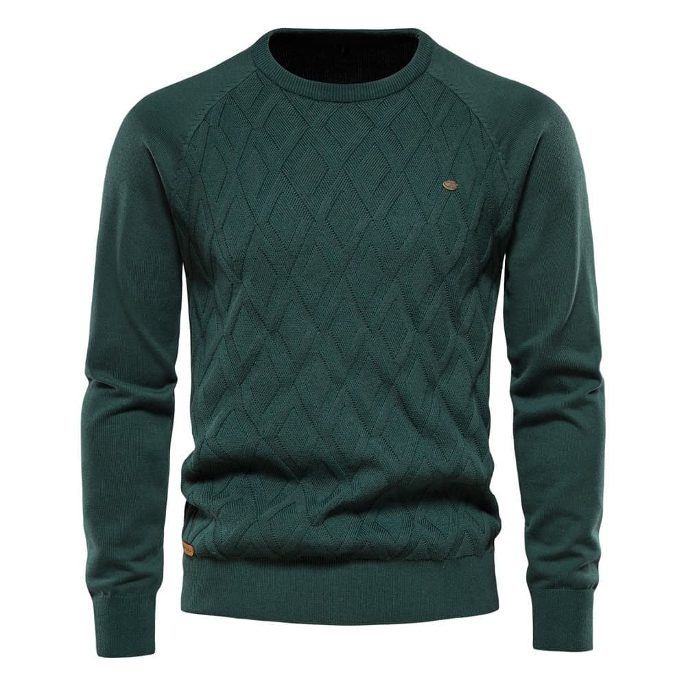 Men's Diamond Knit Crew Sweater