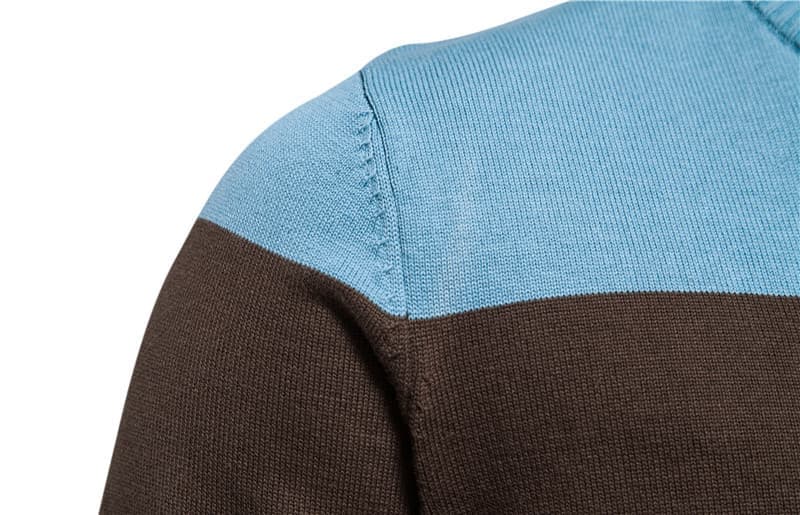 Men's Colorblock Zip-Up Knit Cardigan