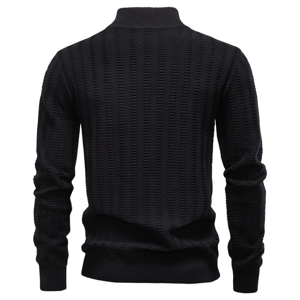 Men's Textured Half-Zip Knit Pullover Sweater